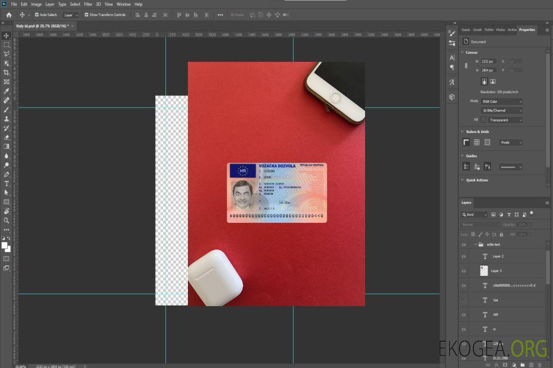 Permis de conduire croate version 2 photolook recto template